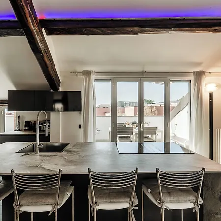 Loft Rooftop In - 3 Terraces Park Ac Bbq アパート *